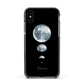 Personalised Moon Phases Apple iPhone Xs Impact Case Black Edge on Black Phone