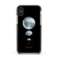 Personalised Moon Phases Apple iPhone Xs Impact Case Black Edge on Gold Phone