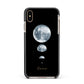 Personalised Moon Phases Apple iPhone Xs Max Impact Case Black Edge on Gold Phone