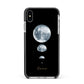 Personalised Moon Phases Apple iPhone Xs Max Impact Case Black Edge on Silver Phone