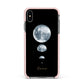 Personalised Moon Phases Apple iPhone Xs Max Impact Case Pink Edge on Black Phone