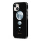 Personalised Moon Phases iPhone 13 Black Impact Case Side Angle on Silver phone
