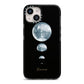 Personalised Moon Phases iPhone 14 Black Impact Case on Silver phone