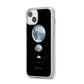 Personalised Moon Phases iPhone 14 Plus Clear Tough Case Starlight Angled Image
