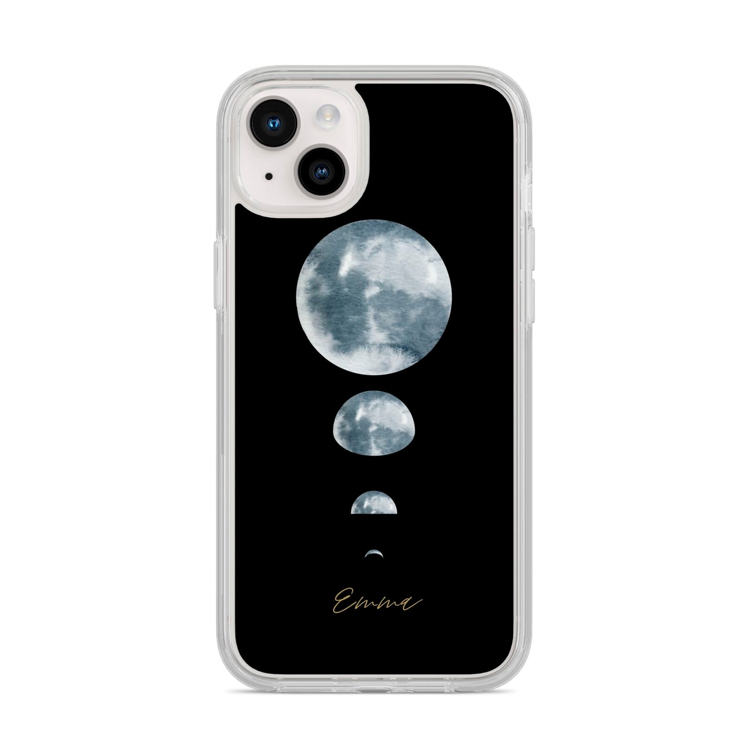 Personalised Moon Phases iPhone 14 Plus Clear Tough Case Starlight