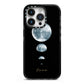Personalised Moon Phases iPhone 14 Pro Black Impact Case on Silver phone