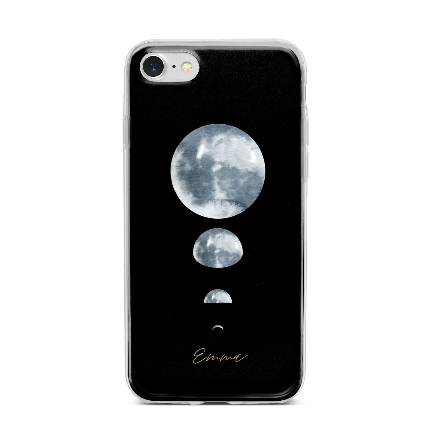 Personalised Moon Phases iPhone 7 Bumper Case on Silver iPhone
