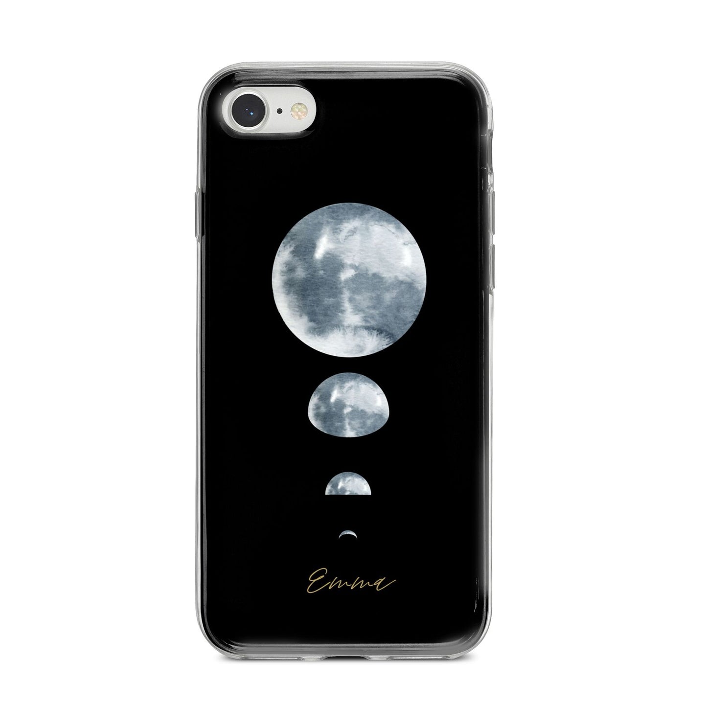 Personalised Moon Phases iPhone 8 Bumper Case on Silver iPhone