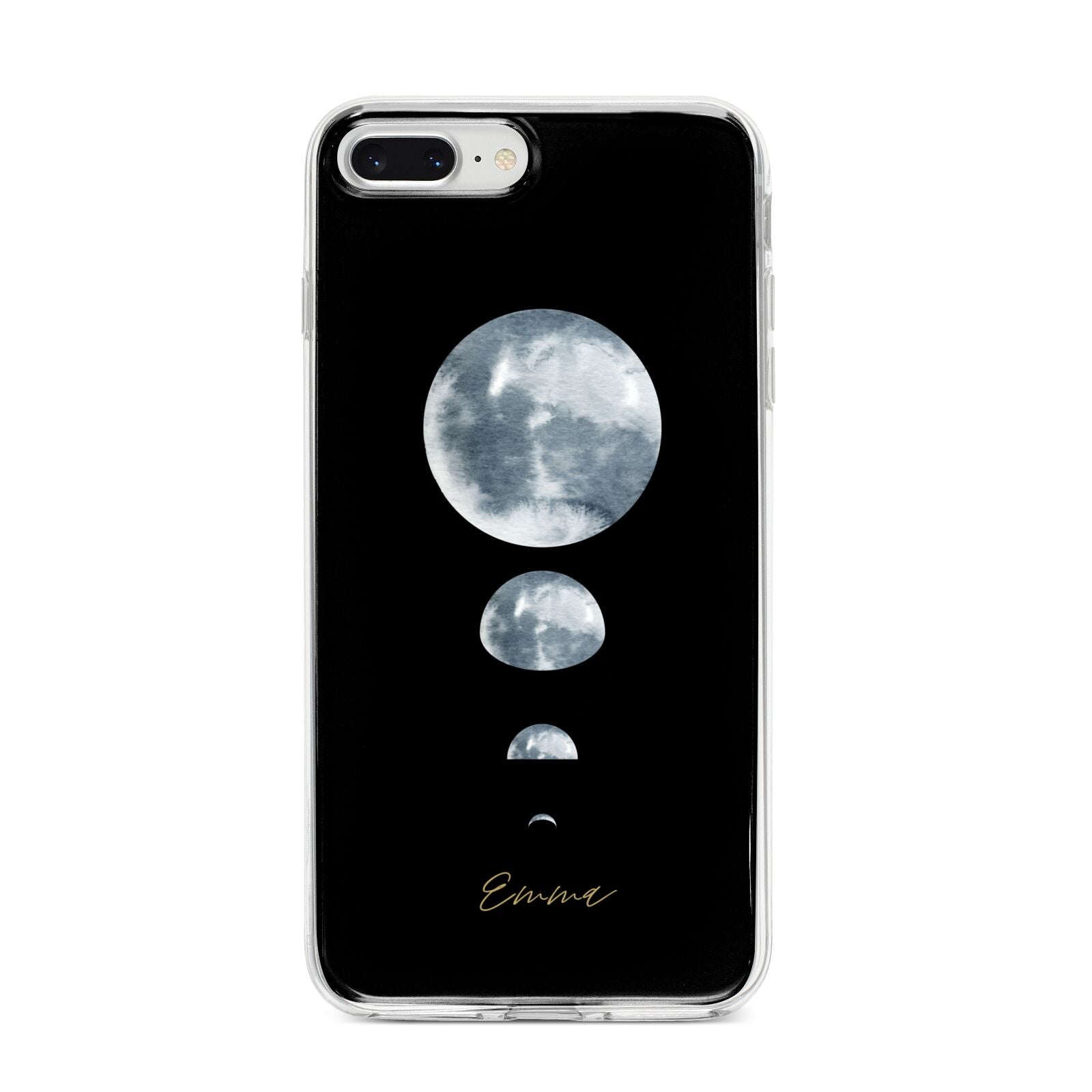 Personalised Moon Phases iPhone 8 Plus Bumper Case on Silver iPhone