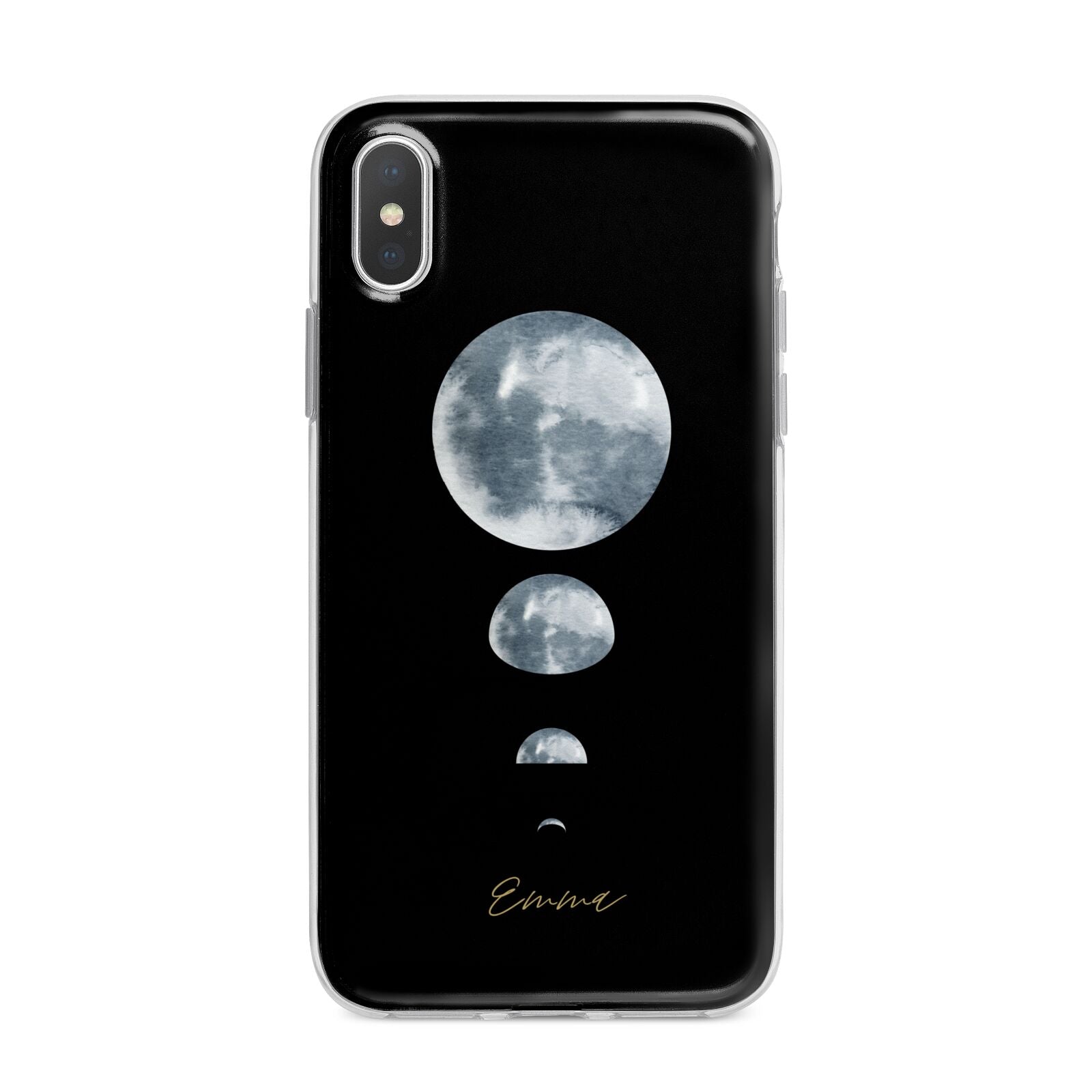 Personalised Moon Phases iPhone X Bumper Case on Silver iPhone Alternative Image 1