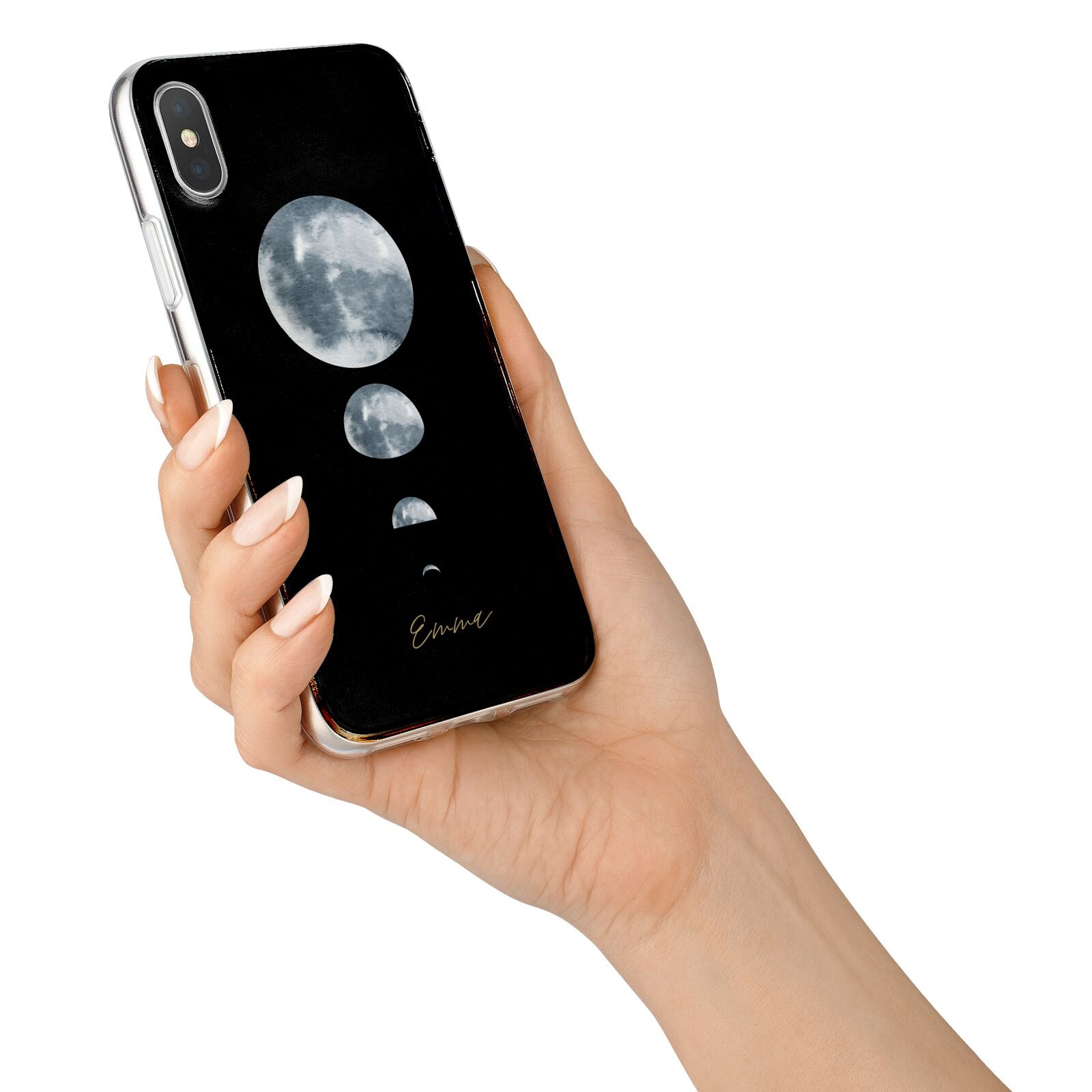 Personalised Moon Phases iPhone X Bumper Case on Silver iPhone Alternative Image 2