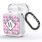 Personalised Mother Of Pearl Monogram Letter AirPods Glitter Case Side Image