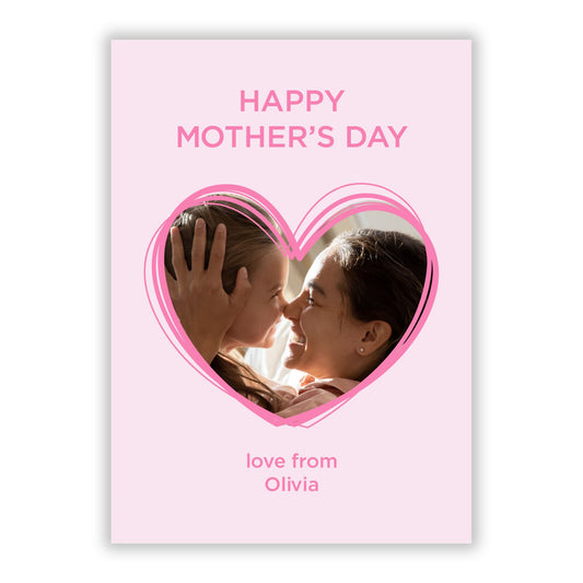 Personalised Mothers Day Photo Name A5 Flat Greetings Card
