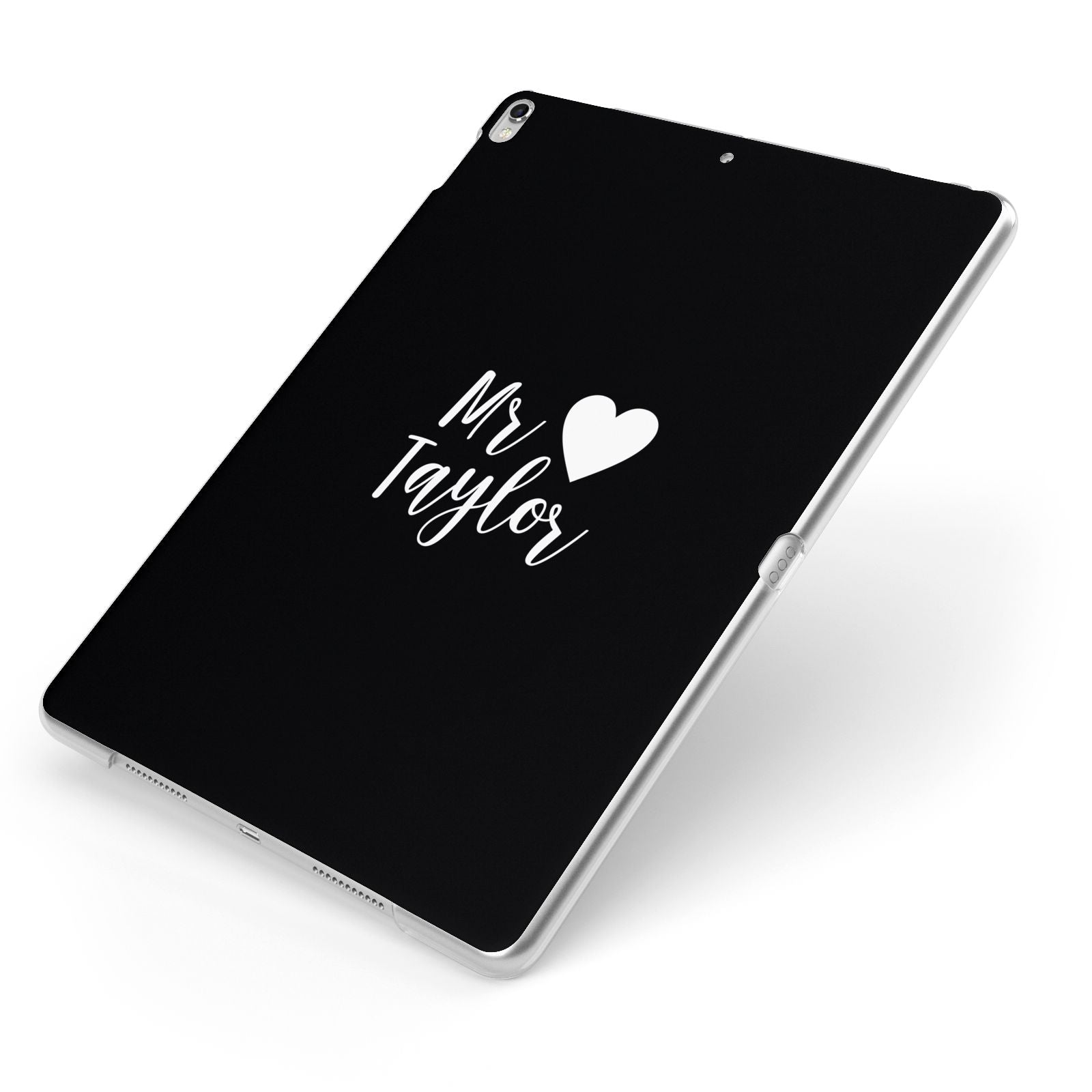 Personalised Mr Apple iPad Case on Silver iPad Side View