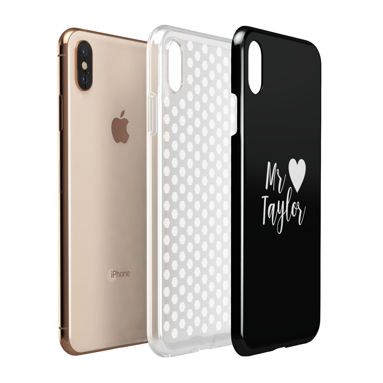 Personalised Mr Apple iPhone Xs Max 3D Tough Case Expanded View