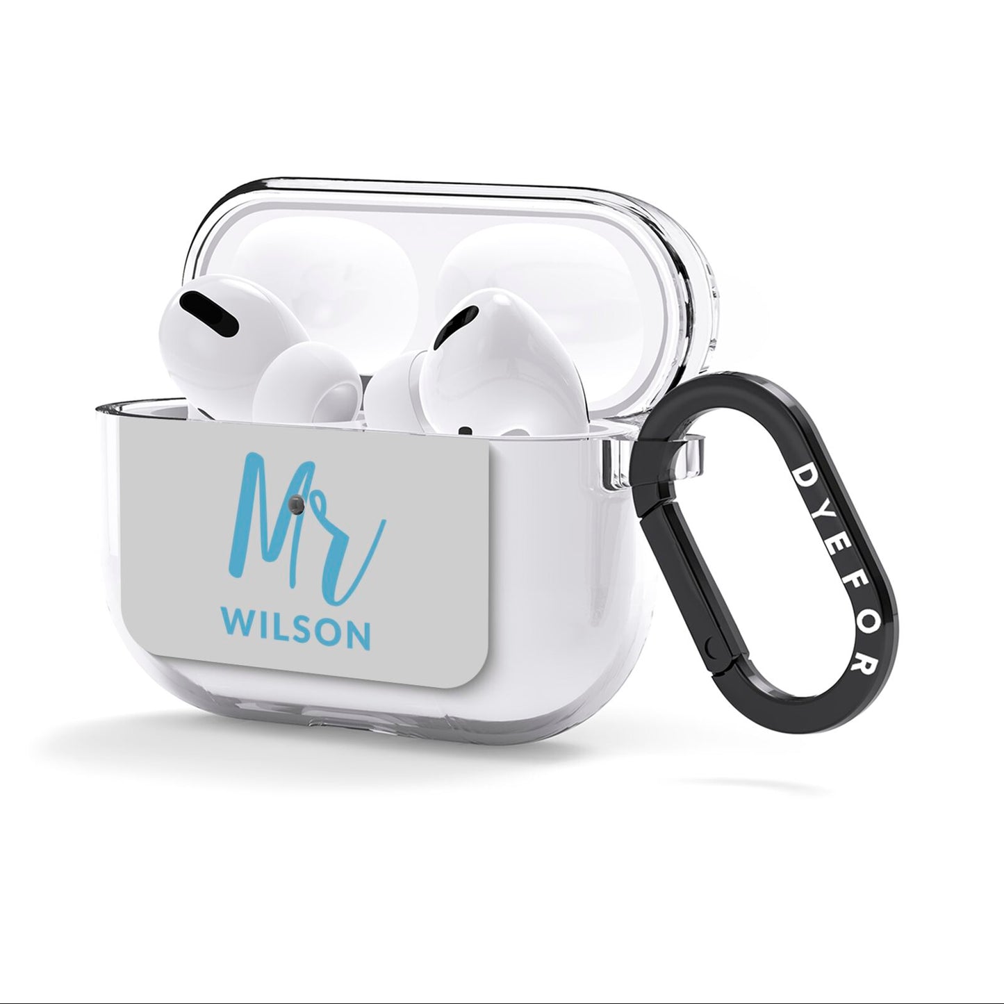 Personalised Mr Couple AirPods Clear Case 3rd Gen Side Image
