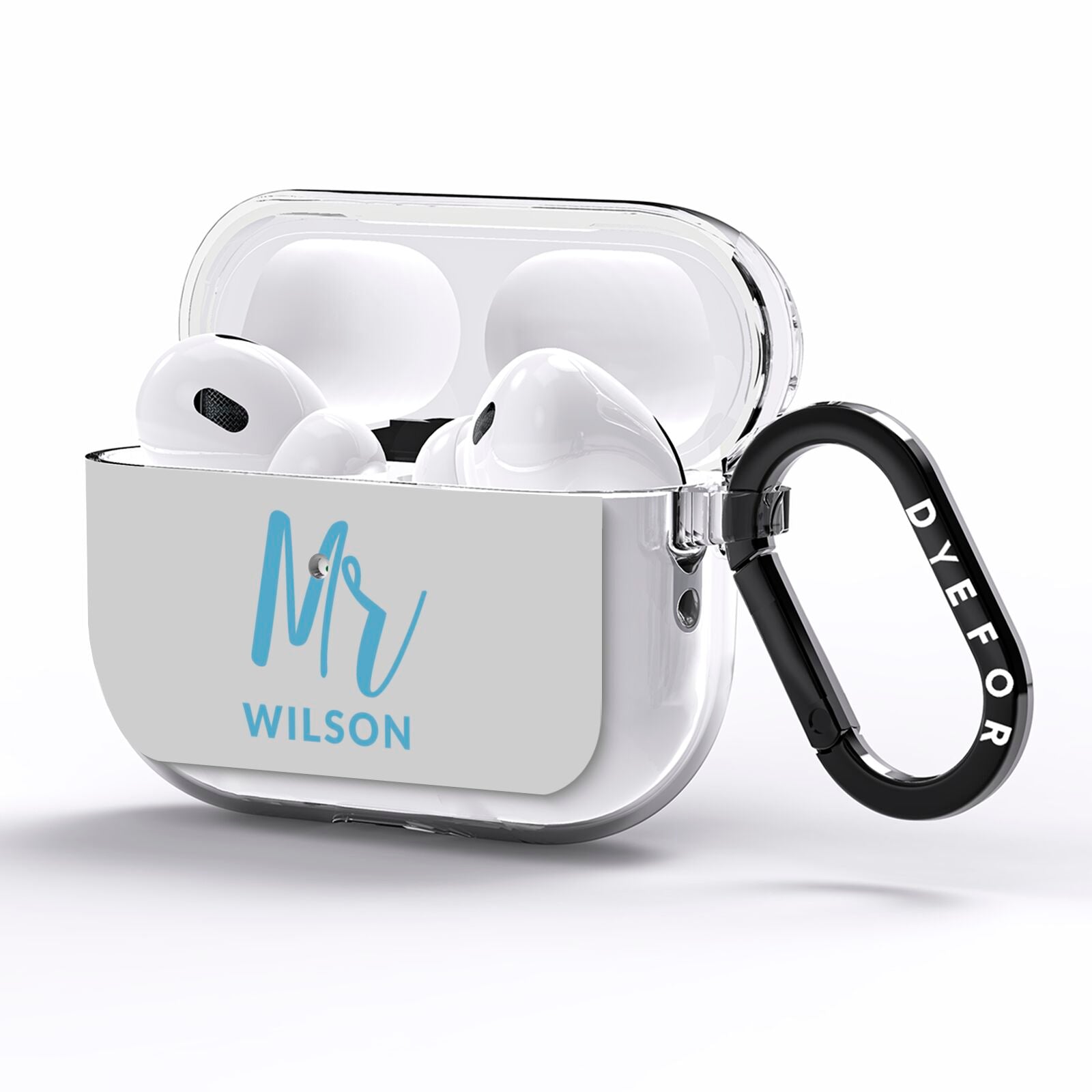 Personalised Mr Couple AirPods Pro Clear Case Side Image