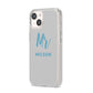 Personalised Mr Couple iPhone 14 Clear Tough Case Starlight Angled Image