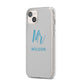 Personalised Mr Couple iPhone 14 Plus Clear Tough Case Starlight Angled Image
