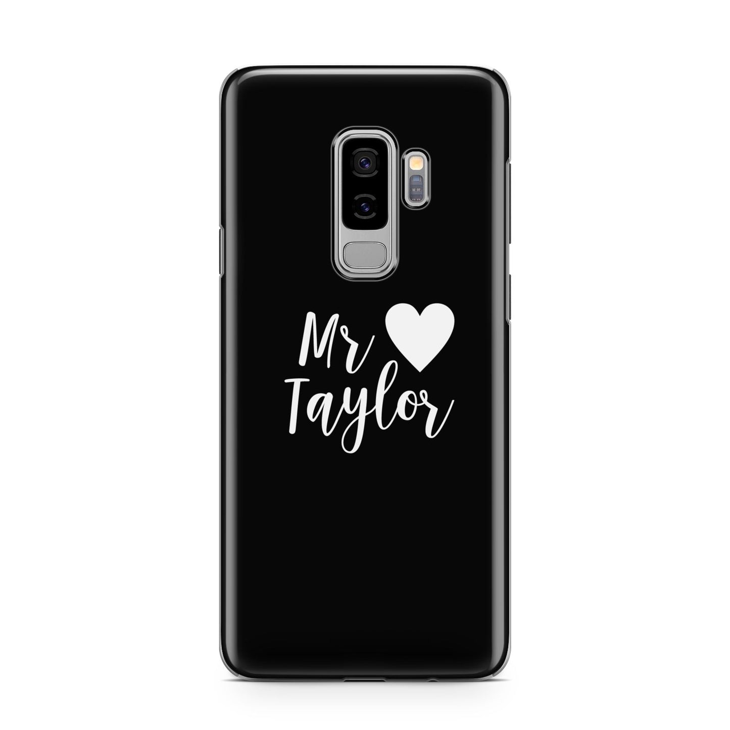 Personalised Mr Samsung Galaxy S9 Plus Case on Silver phone