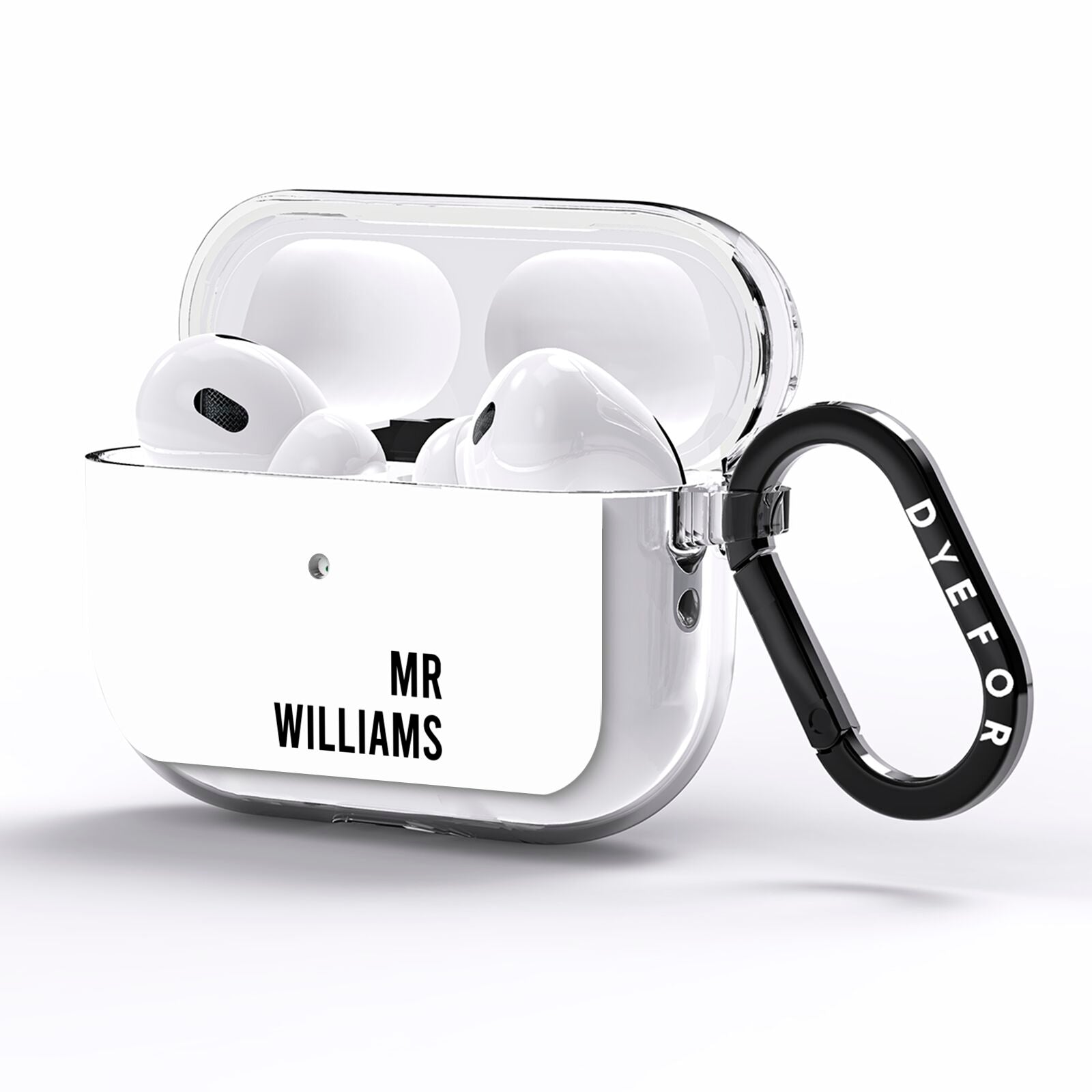 Personalised Mr Surname AirPods Pro Clear Case Side Image
