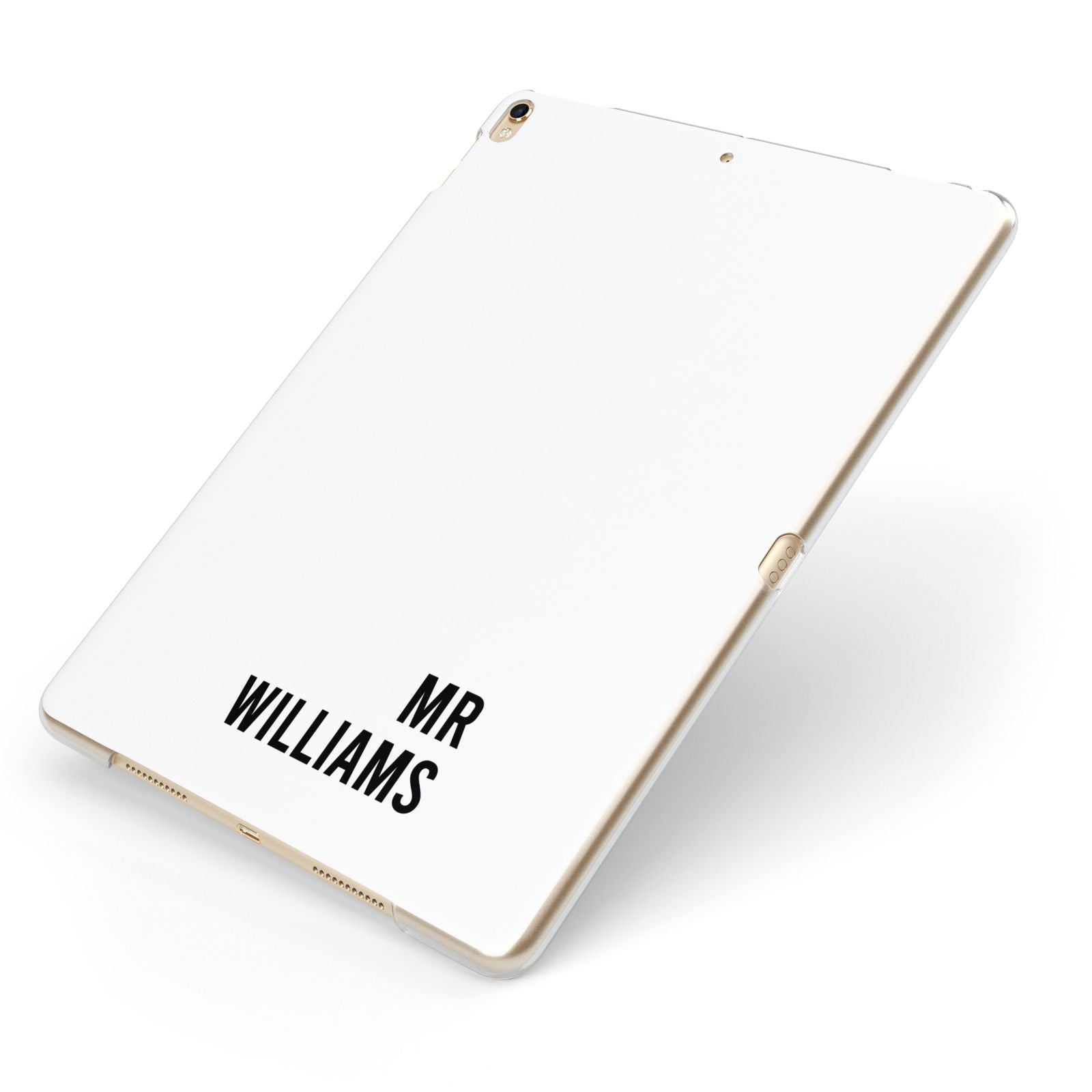 Personalised Mr Surname Apple iPad Case on Gold iPad Side View