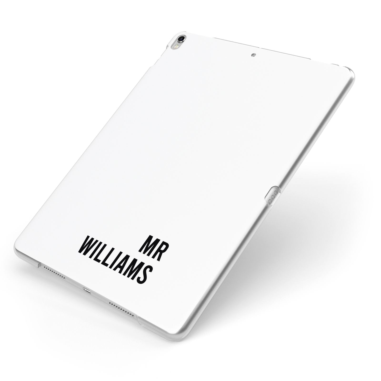 Personalised Mr Surname Apple iPad Case on Silver iPad Side View