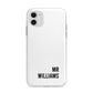 Personalised Mr Surname Apple iPhone 11 in White with Bumper Case