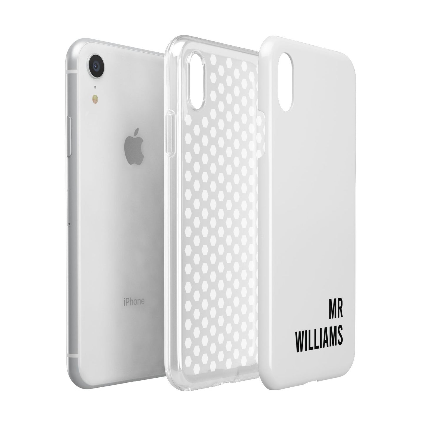 Personalised Mr Surname Apple iPhone XR White 3D Tough Case Expanded view