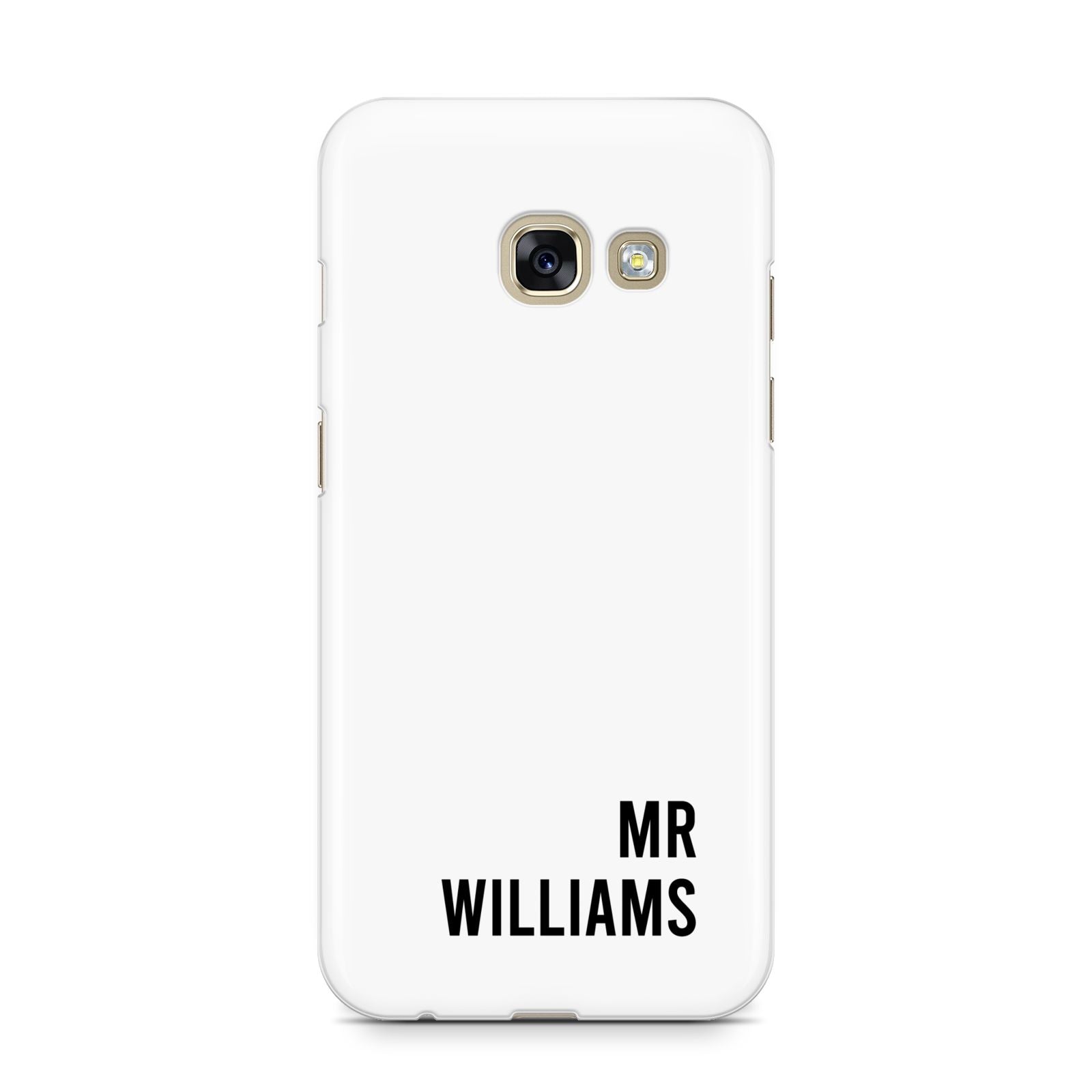 Personalised Mr Surname Samsung Galaxy A3 2017 Case on gold phone