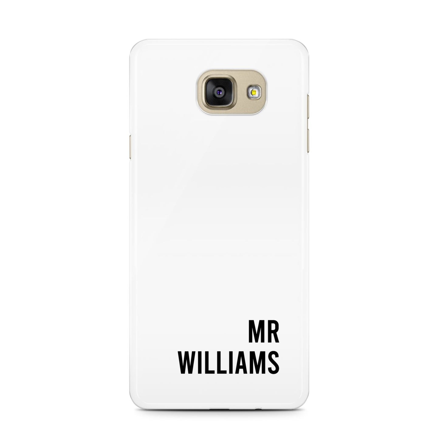 Personalised Mr Surname Samsung Galaxy A7 2016 Case on gold phone