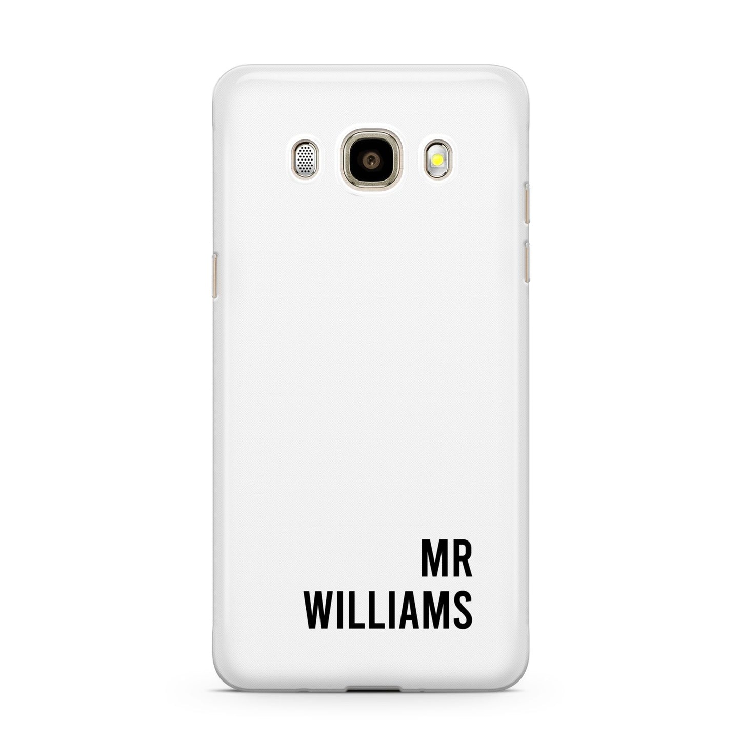 Personalised Mr Surname Samsung Galaxy J7 2016 Case on gold phone