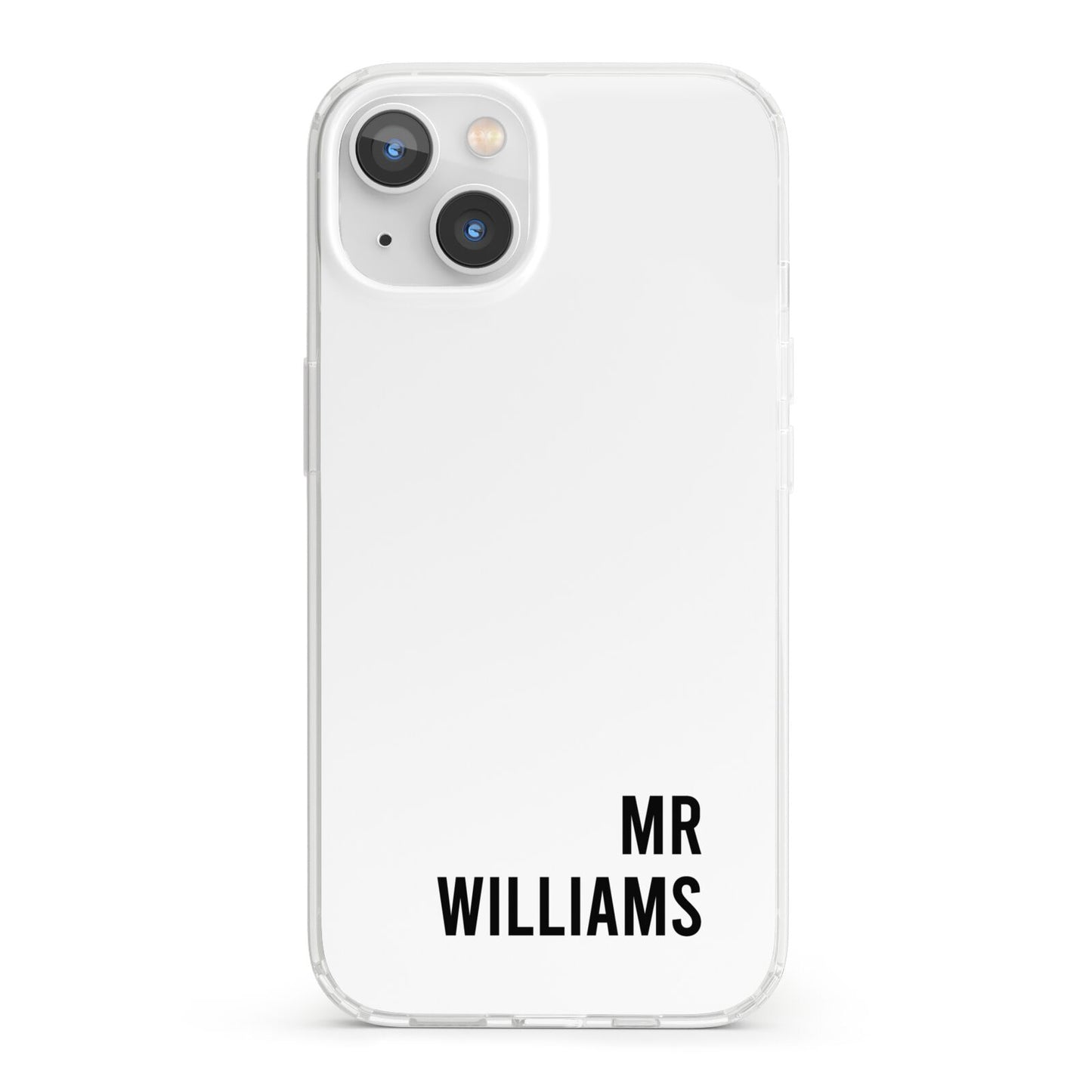 Personalised Mr Surname iPhone 13 Clear Bumper Case