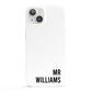 Personalised Mr Surname iPhone 13 Full Wrap 3D Snap Case