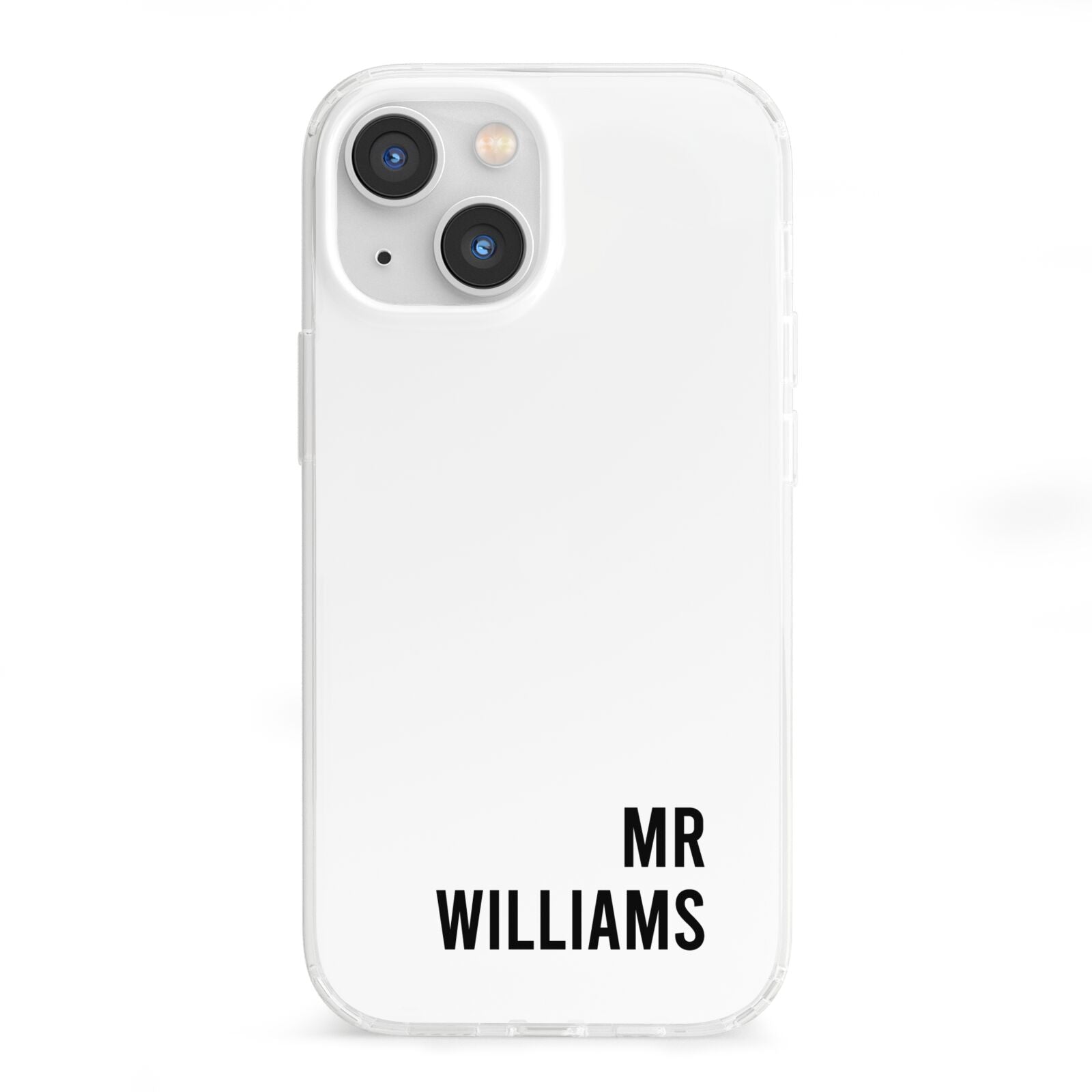 Personalised Mr Surname iPhone 13 Mini Clear Bumper Case