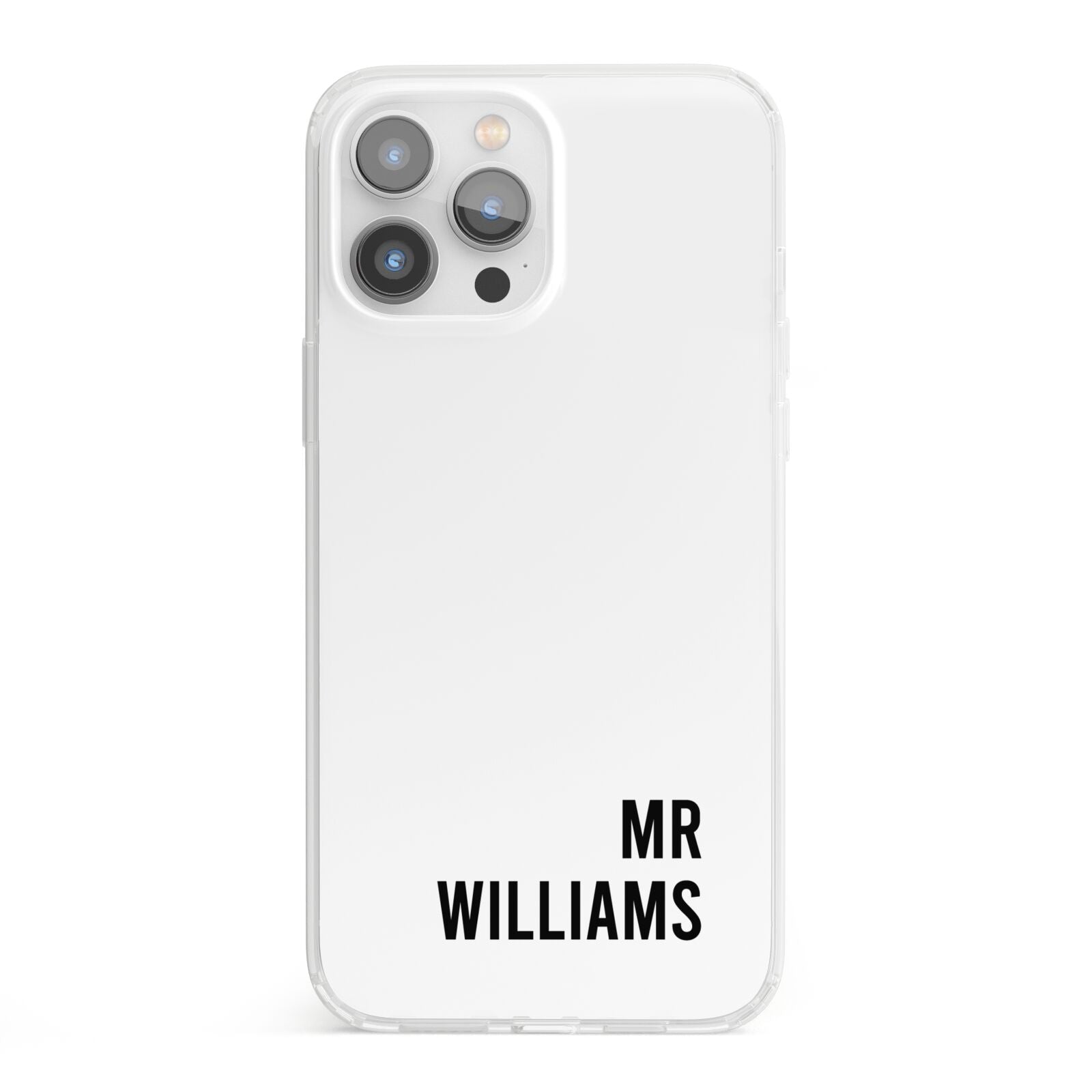 Personalised Mr Surname iPhone 13 Pro Max Clear Bumper Case