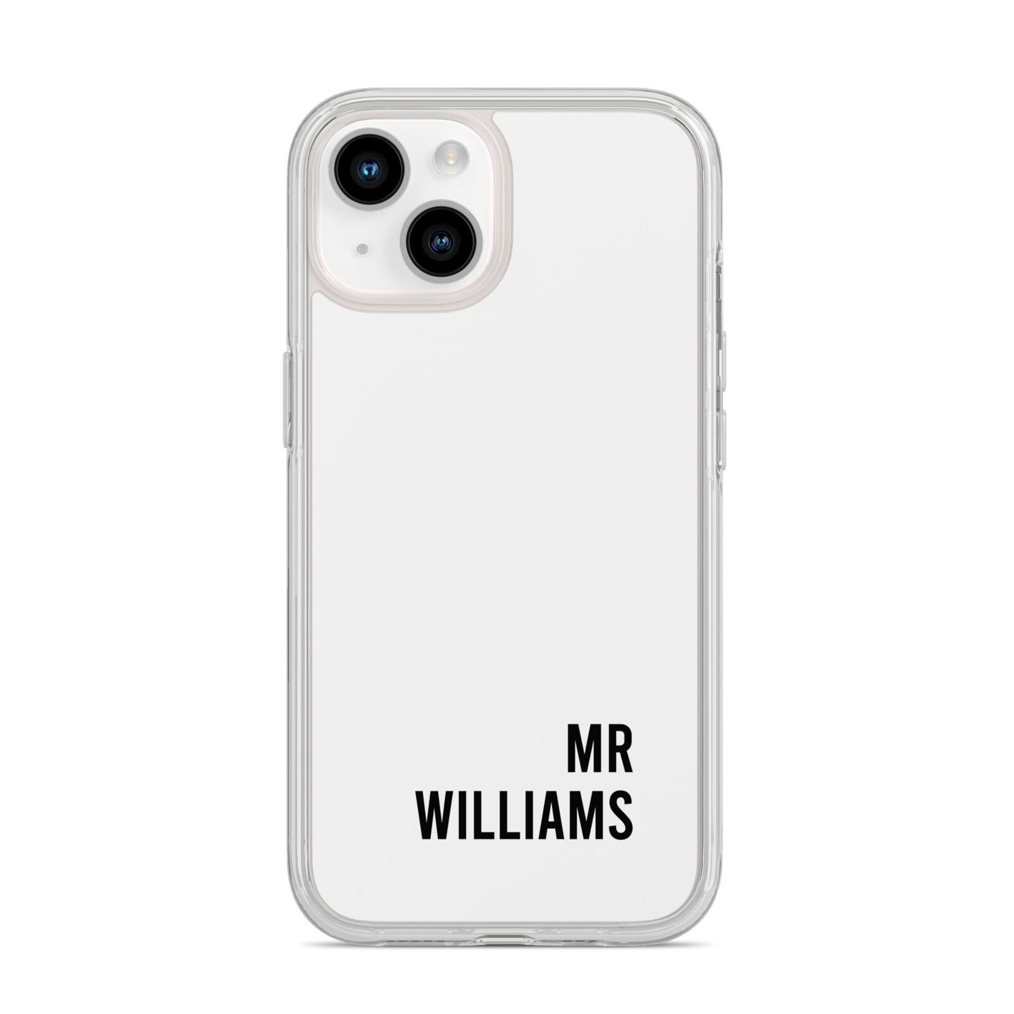 Personalised Mr Surname iPhone 14 Clear Tough Case Starlight