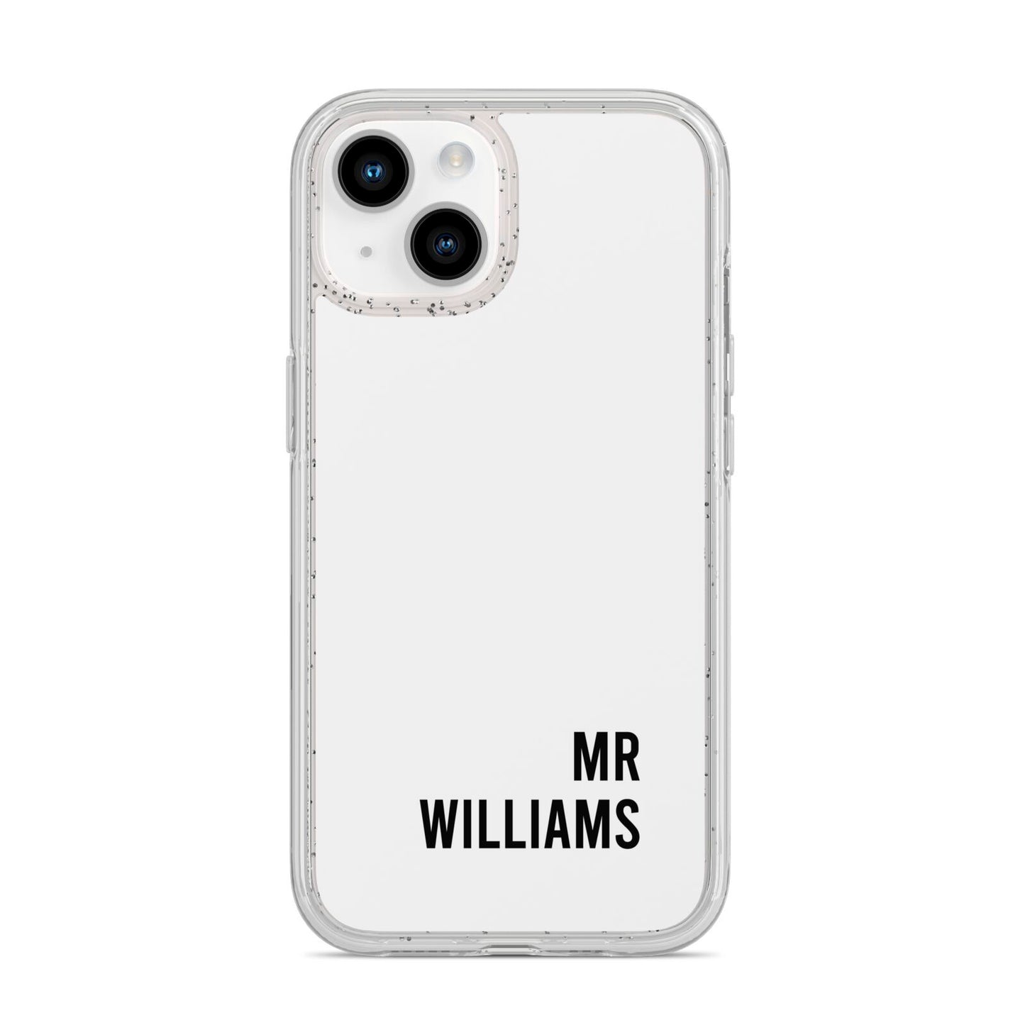 Personalised Mr Surname iPhone 14 Glitter Tough Case Starlight