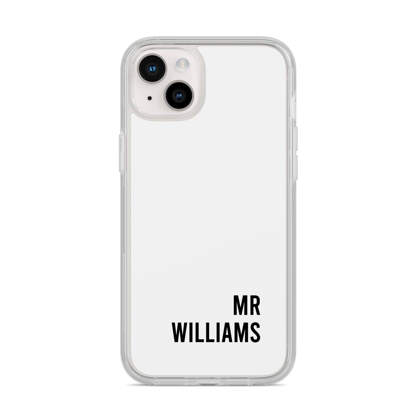 Personalised Mr Surname iPhone 14 Plus Clear Tough Case Starlight