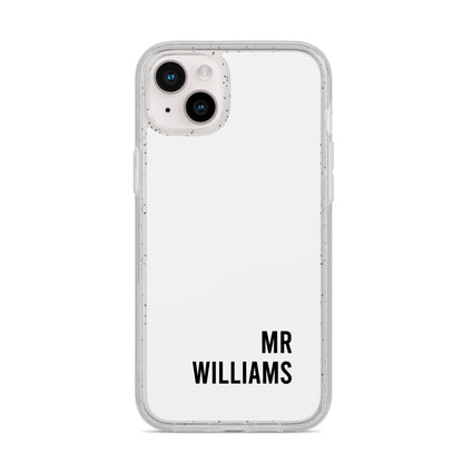 Personalised Mr Surname iPhone 14 Plus Glitter Tough Case Starlight