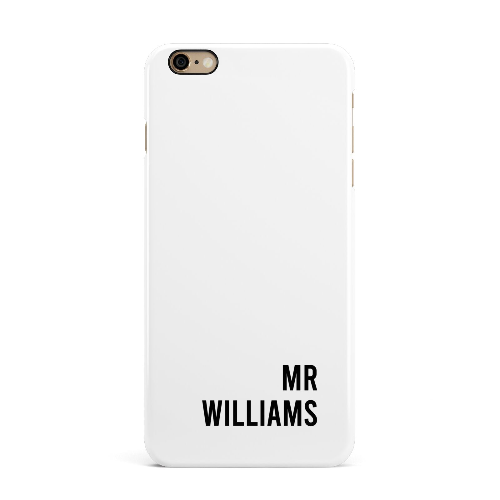 Personalised Mr Surname iPhone 6 Plus 3D Snap Case on Gold Phone