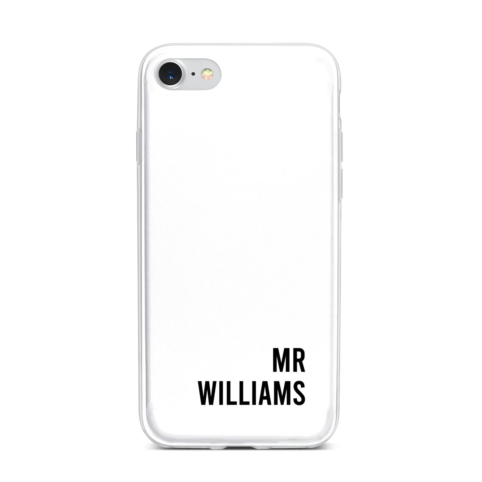 Personalised Mr Surname iPhone 7 Bumper Case on Silver iPhone