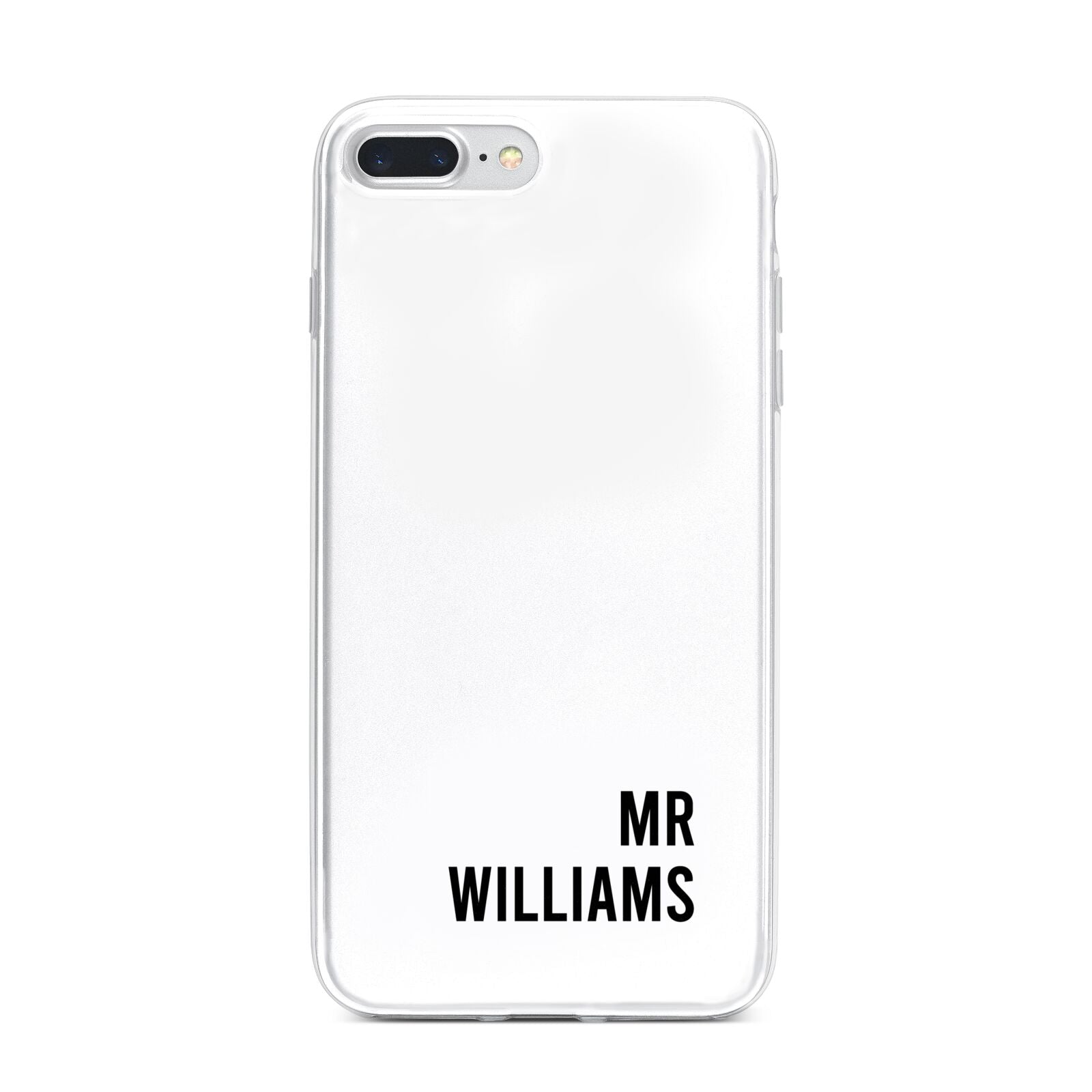 Personalised Mr Surname iPhone 7 Plus Bumper Case on Silver iPhone