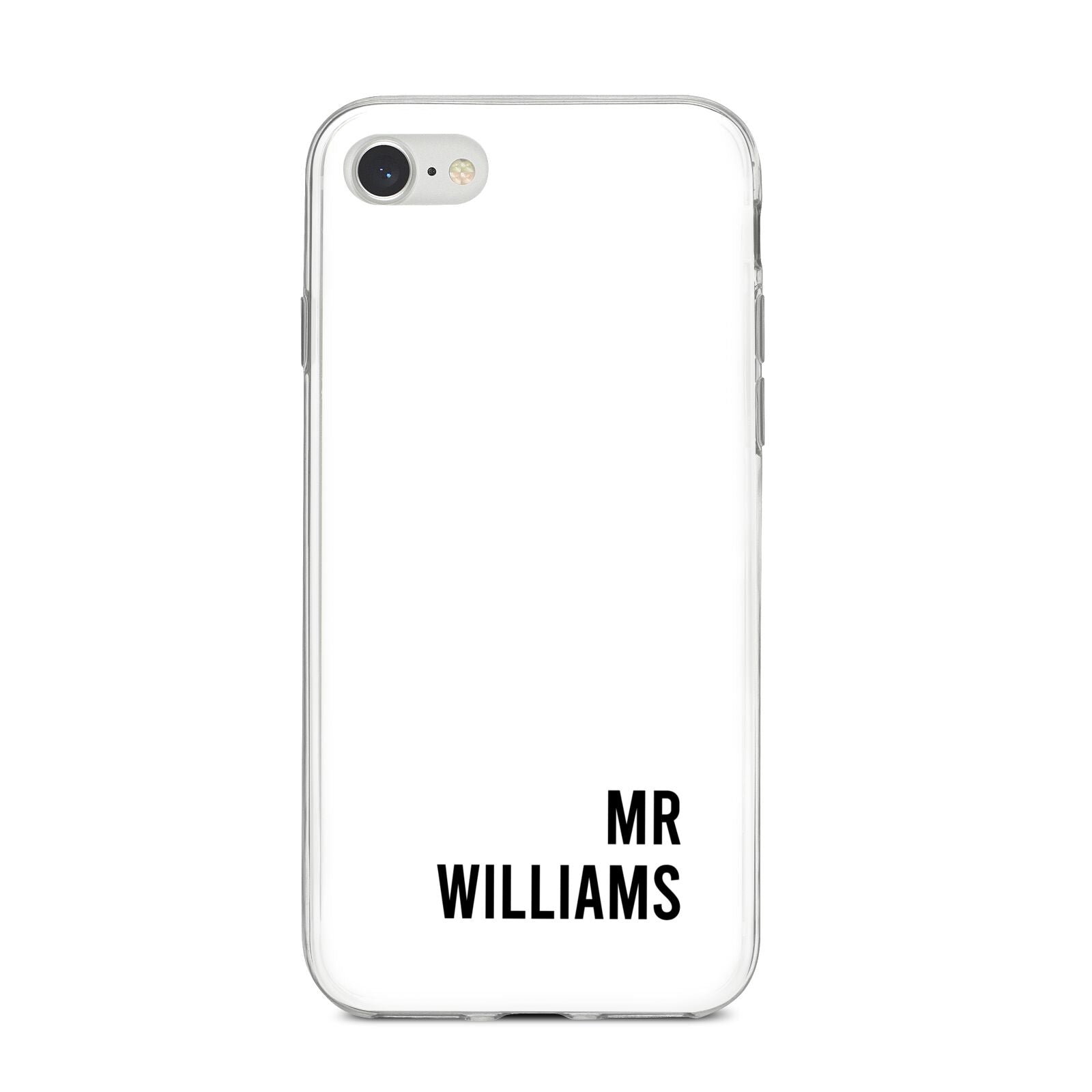 Personalised Mr Surname iPhone 8 Bumper Case on Silver iPhone