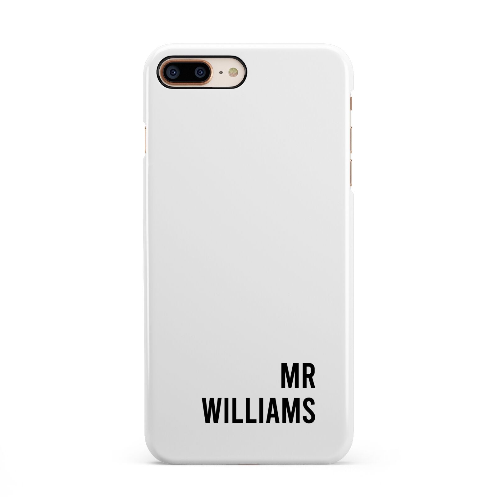 Personalised Mr Surname iPhone 8 Plus 3D Snap Case on Gold Phone