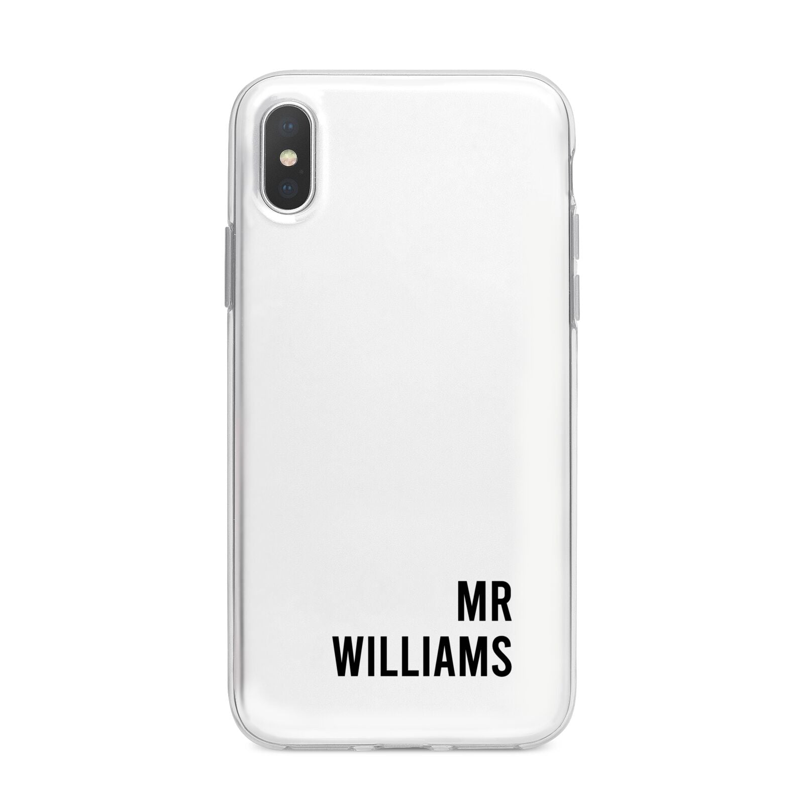 Personalised Mr Surname iPhone X Bumper Case on Silver iPhone Alternative Image 1