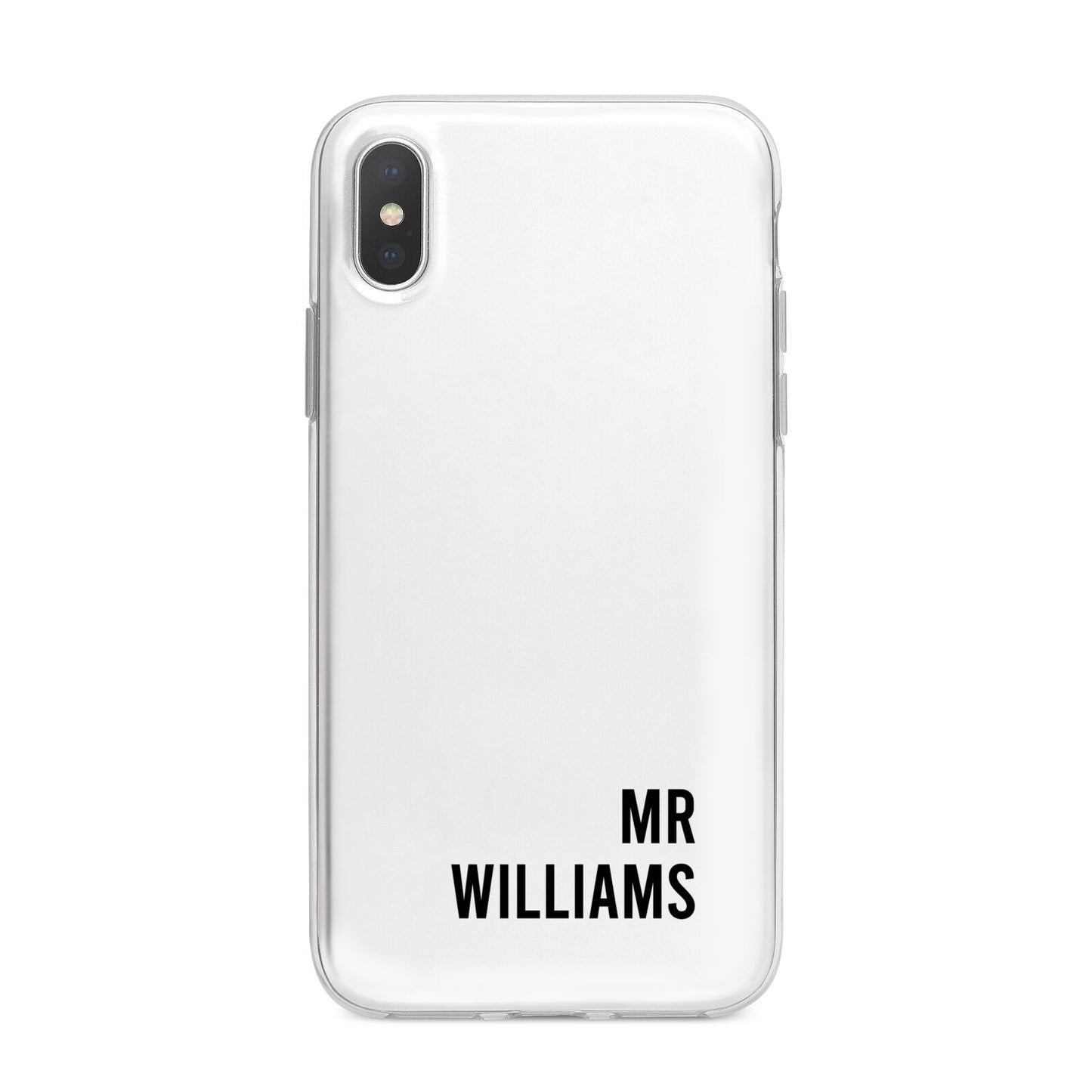 Personalised Mr Surname iPhone X Bumper Case on Silver iPhone Alternative Image 1