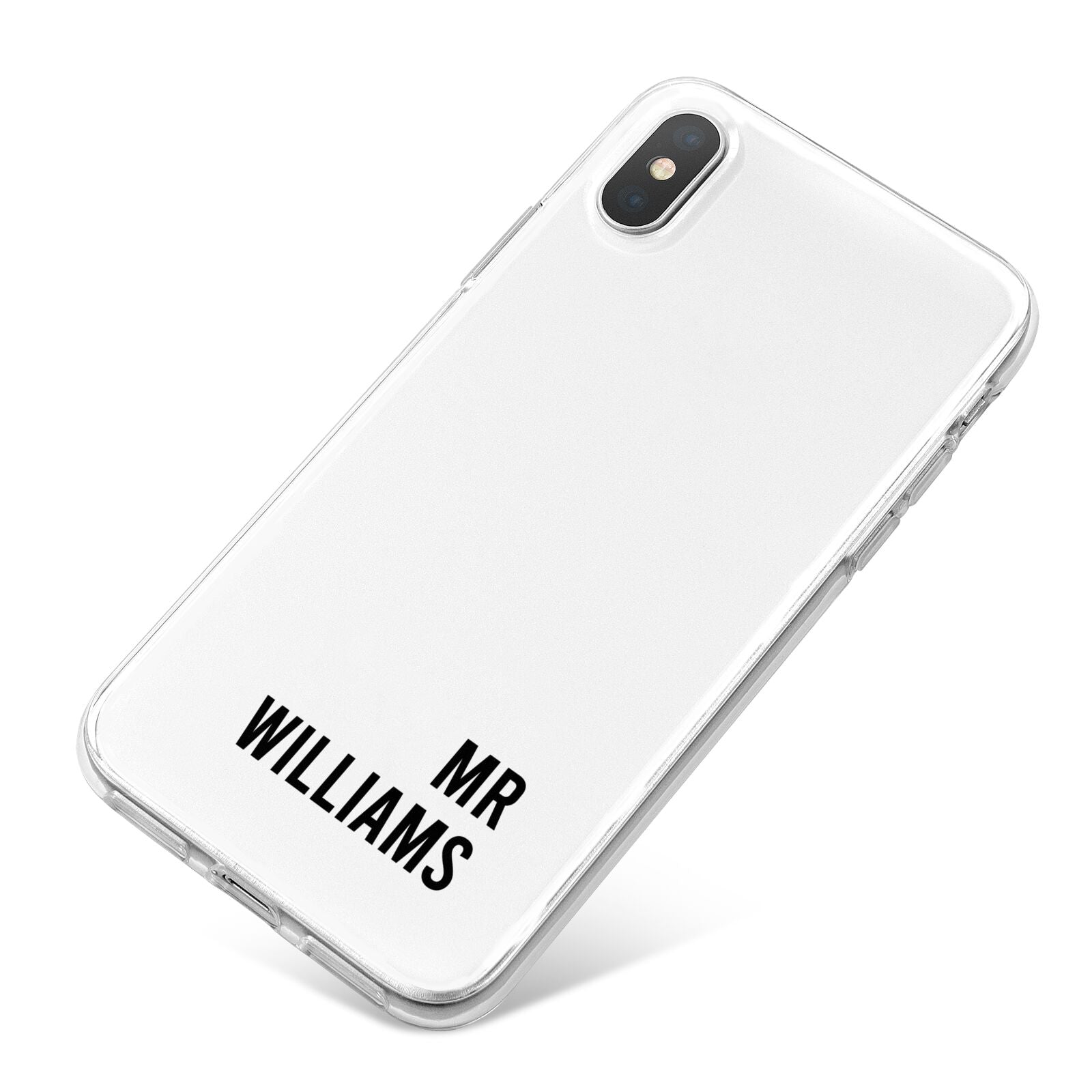 Personalised Mr Surname iPhone X Bumper Case on Silver iPhone