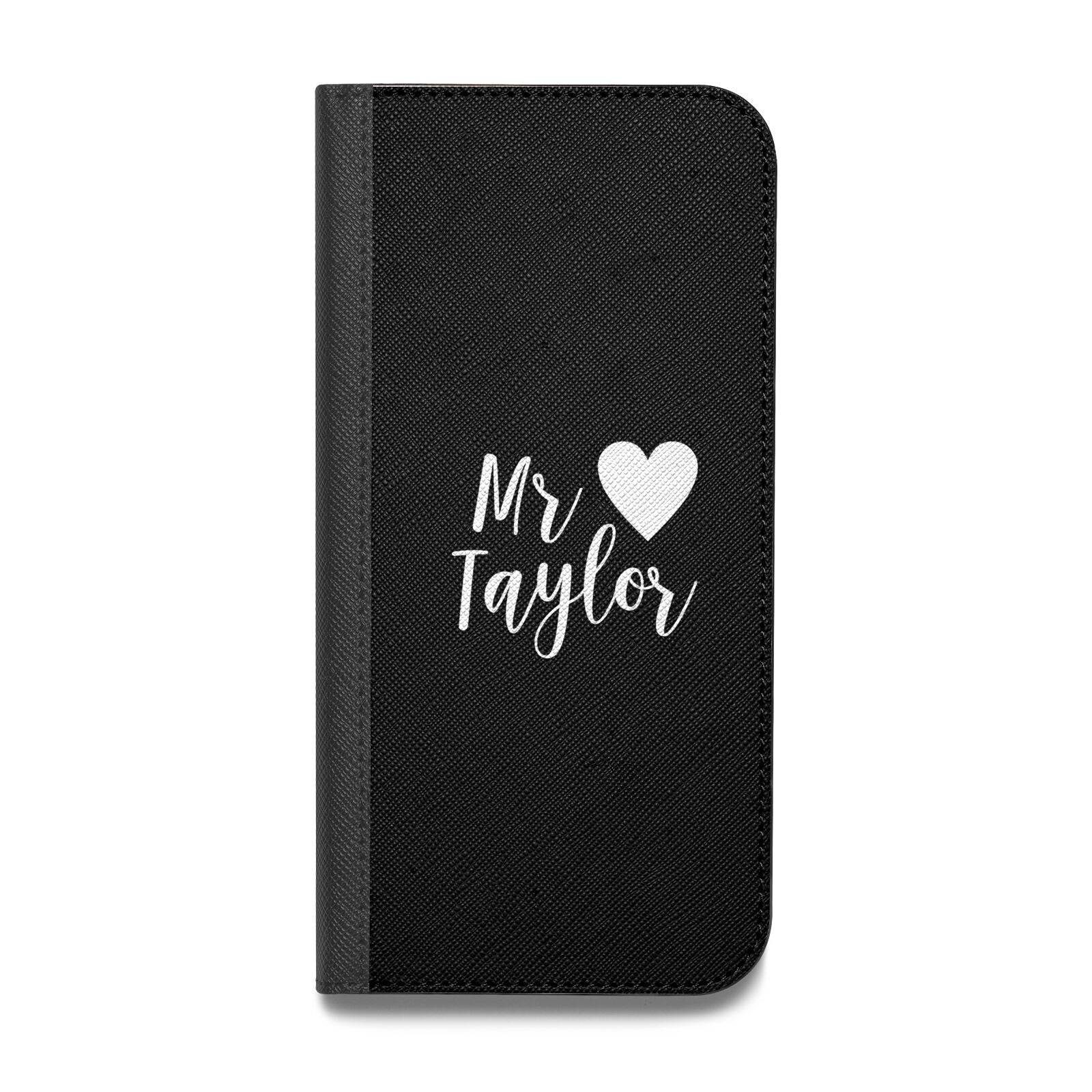 Personalised Mr Vegan Leather Flip Samsung Case