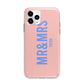 Personalised Mr and Mrs Apple iPhone 11 Pro Max in Silver with Bumper Case
